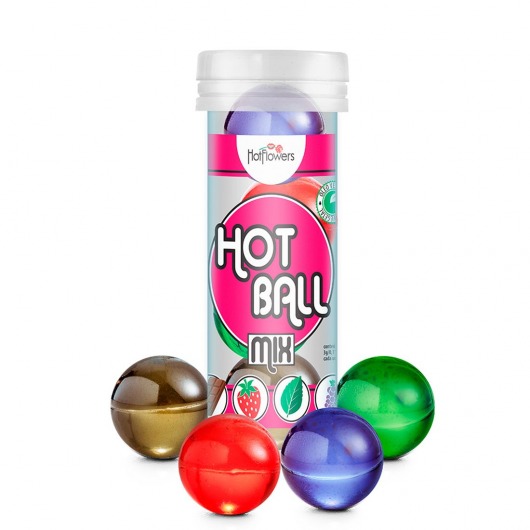 Ароматизированный лубрикант Hot Ball Mix на масляной основе (4 шарика по 3 гр.) - HotFlowers - купить с доставкой в Новом Уренгое