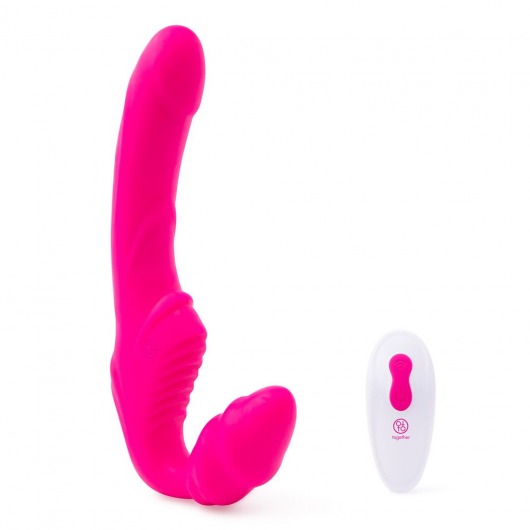 Розовый безремневой страпон на радиоуправлении Strapless Together - 22 см. - Together Toy - купить с доставкой в Новом Уренгое
