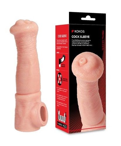 Телесная фантазийная насадка на член Cock Sleeve Size L - KOKOS - в Новом Уренгое купить с доставкой