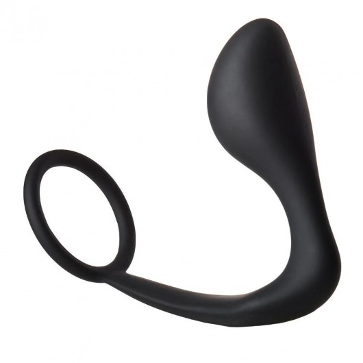 Черное эрекционное кольцо с анальной пробкой Anal Plug With Cockring - Dream Toys - в Новом Уренгое купить с доставкой