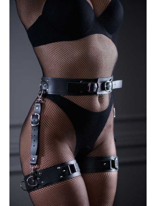 Черный кожаный пояс Sex Game - БДСМ Арсенал - купить с доставкой в Новом Уренгое
