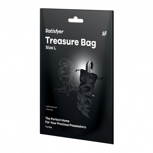 Черный мешочек для хранения игрушек Treasure Bag L - Satisfyer - купить с доставкой в Новом Уренгое
