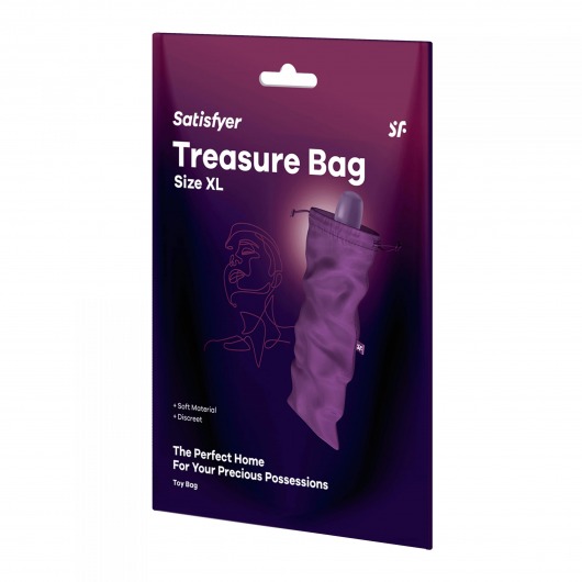 Фиолетовый мешочек для хранения игрушек Treasure Bag XL - Satisfyer - купить с доставкой в Новом Уренгое