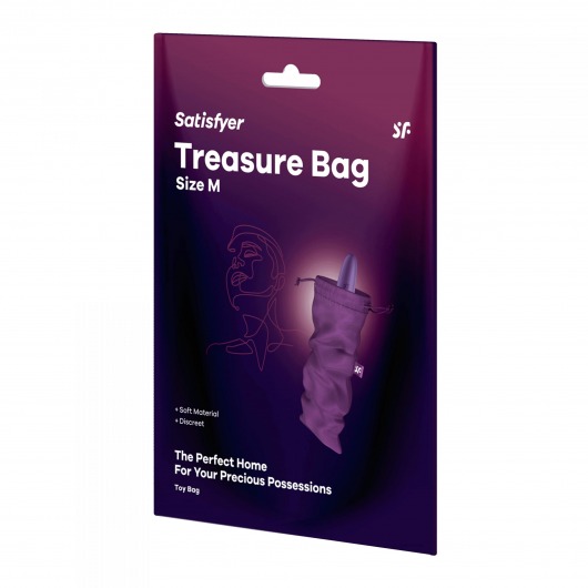 Фиолетовый мешочек для хранения игрушек Treasure Bag M - Satisfyer - купить с доставкой в Новом Уренгое