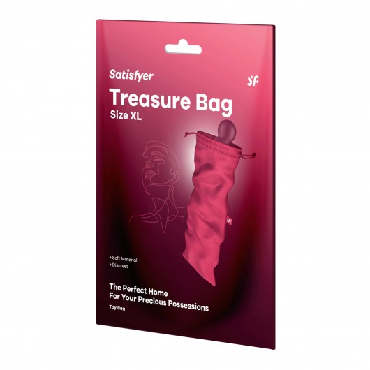 Розовый мешочек для хранения игрушек Treasure Bag XL - Satisfyer - купить с доставкой в Новом Уренгое