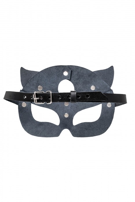 Черная кожаная рельефная маска кошки - Pecado - купить с доставкой в Новом Уренгое