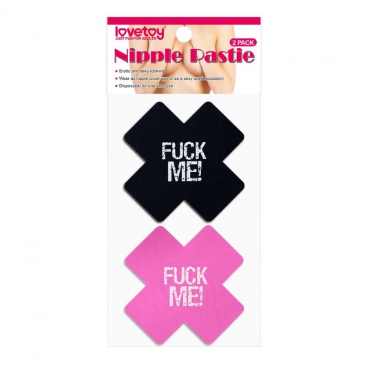 Набор из 2 пар пэстисов Cross Pattern Nipple Pasties - Lovetoy - купить с доставкой в Новом Уренгое