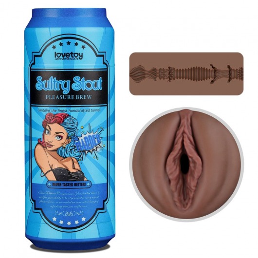 Коричневый мастурбатор-вагина Pleasure Brew Masturbator-Sultry Stout в банке - Lovetoy - в Новом Уренгое купить с доставкой