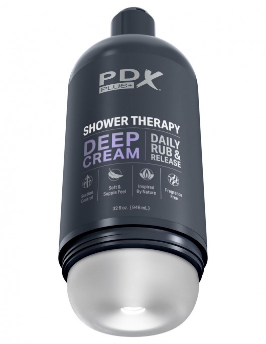 Мастурбатор в бутылке Shower Therapy Deep Cream - Pipedream - в Новом Уренгое купить с доставкой