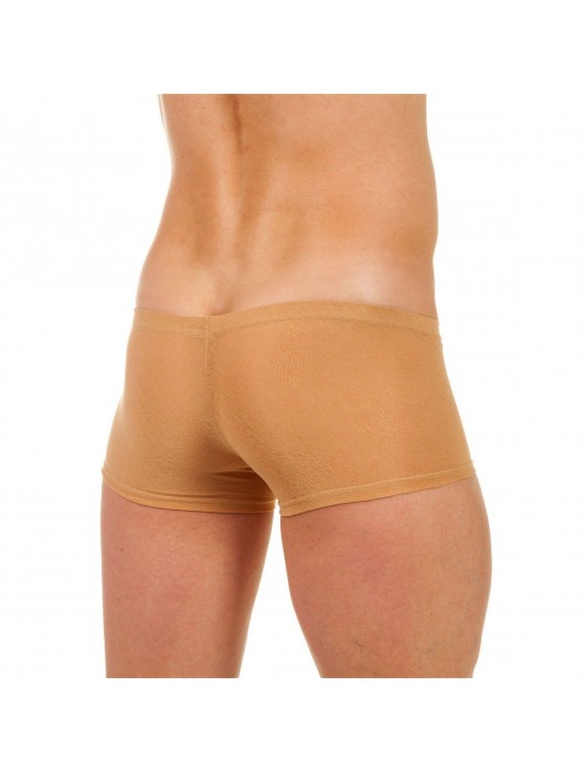 Бежевые трусы-хипсы с текстурой в виде роз на ткани Beige Rose Boxer - Romeo Rossi купить с доставкой