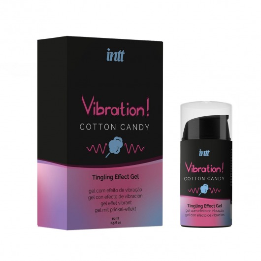 Жидкий вибратор Vibration Cotton Candy с ароматом сахарной ваты - 15 мл. - INTT - купить с доставкой в Новом Уренгое