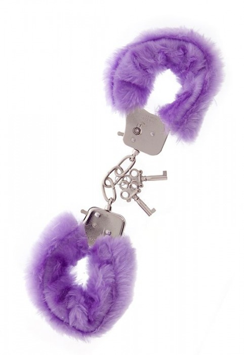 Фиолетовые меховые наручники METAL HANDCUFF WITH PLUSH LAVENDER - Dream Toys - купить с доставкой в Новом Уренгое