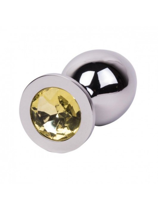 Большой стальной плаг с желтым кристаллом Sweet Lemon - 9,5 см. - Erotic Fantasy - купить с доставкой в Новом Уренгое