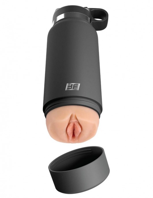 Серый мастурбатор в виде бутылки F*ck Flask - Pipedream - в Новом Уренгое купить с доставкой
