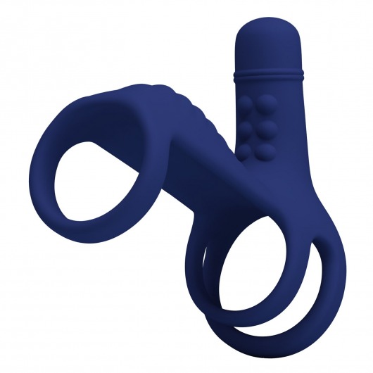 Синяя вибронасадка на пенис Vibrating Penis Sling - Baile - в Новом Уренгое купить с доставкой