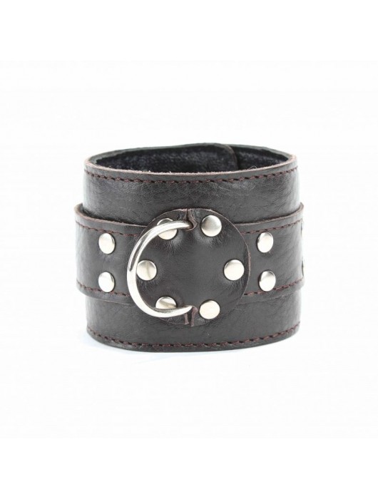 Коричневые оковы из мягкой кожи на металлической цепочке - БДСМ Арсенал - купить с доставкой в Новом Уренгое