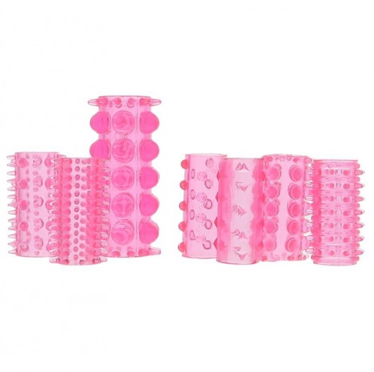 Набор из 7 розовых насадок на пенис ONE-A-DAY PENIS SLEEVES PINK - Seven Creations - в Новом Уренгое купить с доставкой