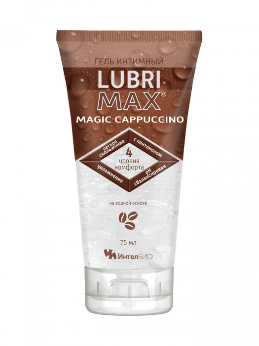 Интимный гель-смазка на водной основе Lubrimax Magic Cappuccino - 75 мл. - ИнтелБИО - купить с доставкой в Новом Уренгое