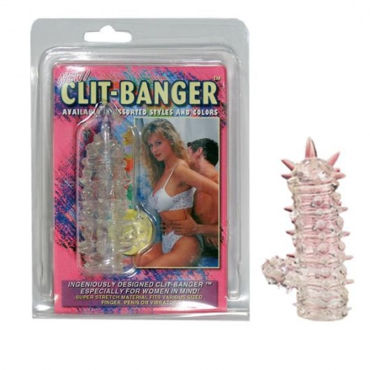 Прозрачная насадка с шипами и клиторальной шишечкой CLIT-BANGER SLEEVE IN CLEAR - Tonga - в Новом Уренгое купить с доставкой