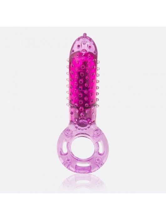 Фиолетовое эрекционное кольцо с вибрацией и пальчиком OYEAH PURPLE - Screaming O - в Новом Уренгое купить с доставкой