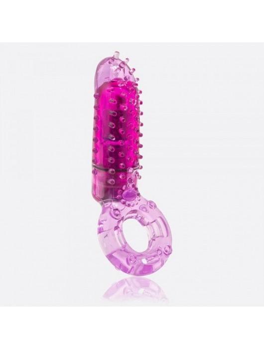 Фиолетовое эрекционное кольцо с вибрацией и пальчиком OYEAH PURPLE - Screaming O - в Новом Уренгое купить с доставкой