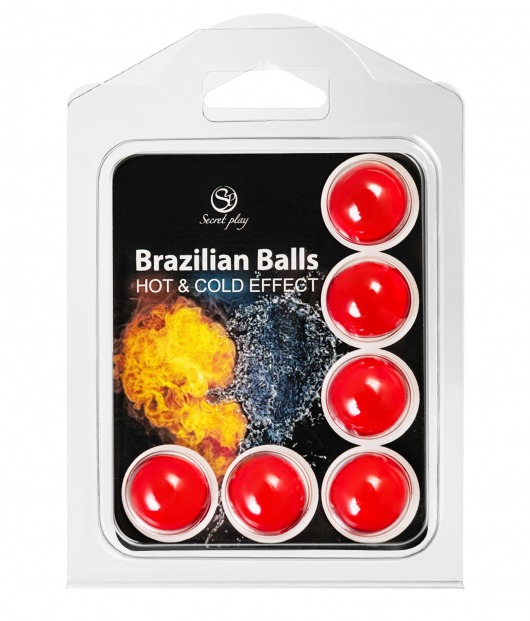 Набор из 6 шариков с массажным маслом Brazilian Balls с охлаждающим и разогревающим эффектом - Secret Play - купить с доставкой в Новом Уренгое