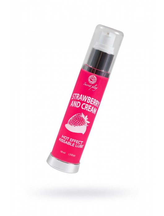 Массажное масло 2-в-1 с разогревающим эффектом и вкусом клубники со сливками - 50 мл. - Secret Play - купить с доставкой в Новом Уренгое