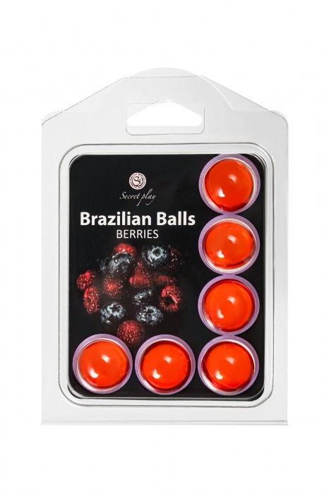 Набор из 6 шариков с массажным маслом Brazilian Balls с ароматом ягод - Secret Play - купить с доставкой в Новом Уренгое