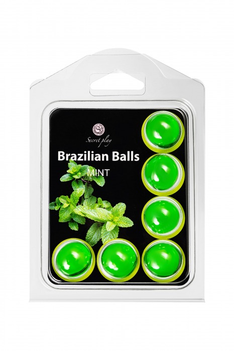 Набор из 6 шариков с массажным маслом Brazilian Balls с ароматом мяты - Secret Play - купить с доставкой в Новом Уренгое