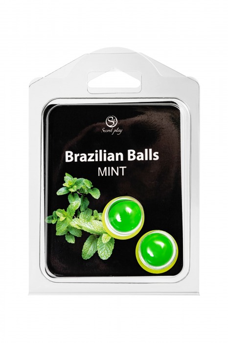 Набор из 2 шариков с массажным маслом Brazilian Balls с ароматом мяты - Secret Play - купить с доставкой в Новом Уренгое