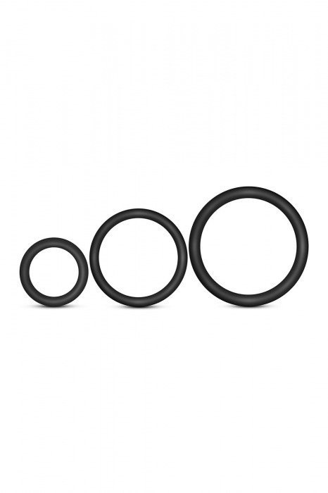 Набор из 3 черных эрекционных колец Cock Ring Set - Blush Novelties - в Новом Уренгое купить с доставкой
