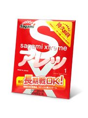 Утолщенный презерватив Sagami Xtreme FEEL LONG с точками - 1 шт. - Sagami - купить с доставкой в Новом Уренгое