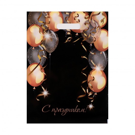 Пакет с вырубной ручкой и принтом в виде шариков (30х40 см) - Сима-Ленд - купить с доставкой в Новом Уренгое