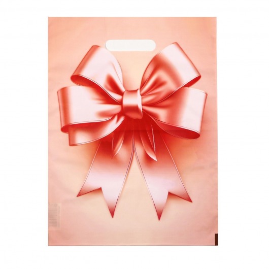 Пакет с принтом в виде банта с вырубной ручкой (30х40 см) - Сима-Ленд - купить с доставкой в Новом Уренгое