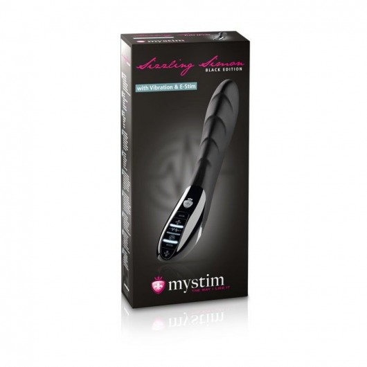 Вибратор с электростимуляцией Sizzling Simon Black Edition - 27 см. - MyStim - купить с доставкой в Новом Уренгое