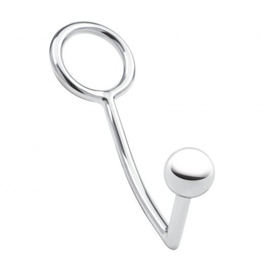 Кольцо на пенис с анальным стимулятором Stainless Steel Anal Hook   Cock Ring - BlueLine - в Новом Уренгое купить с доставкой
