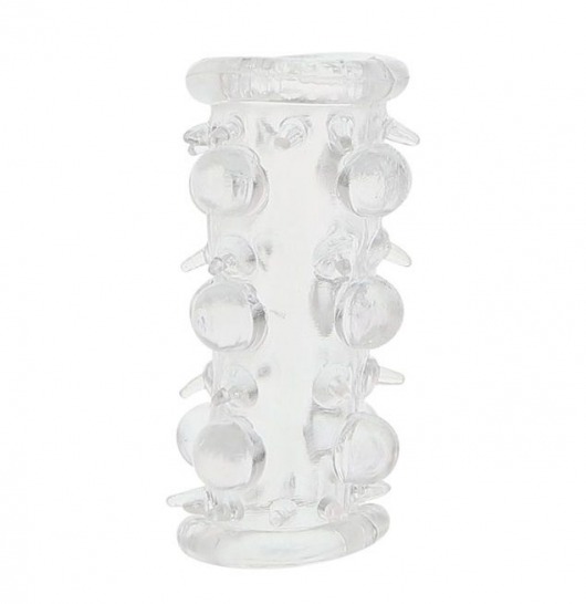 Прозрачная насадка на пенис с шипами и бугорками JELLY JOY LUST CLUSTER CLEAR - Dream Toys - в Новом Уренгое купить с доставкой
