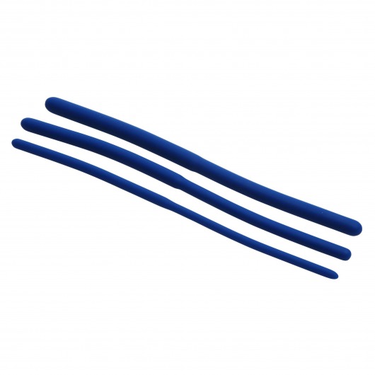 Набор из 3 синих силиконовых уретральных расширителей Invasion Silicone Urethral Sound Trainer Set - XR Brands - купить с доставкой в Новом Уренгое