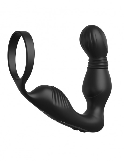 Черный вибростимулятор простаты с эрекционным кольцом Ass-Gasm Pro P-Spot Milker - Pipedream - в Новом Уренгое купить с доставкой