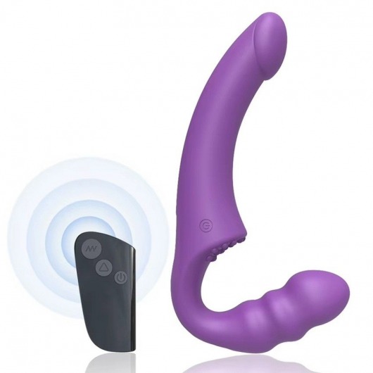 Фиолетовый безремневой страпон Straples Strap-On Dildo - Erokay - купить с доставкой в Новом Уренгое