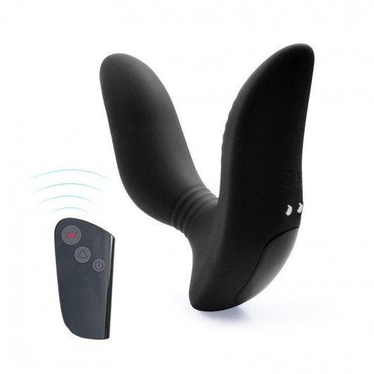 Черный вибромассажер простаты 3,5’’ Remote Control Curve P-spot Massager - 12 см. - Erokay - в Новом Уренгое купить с доставкой