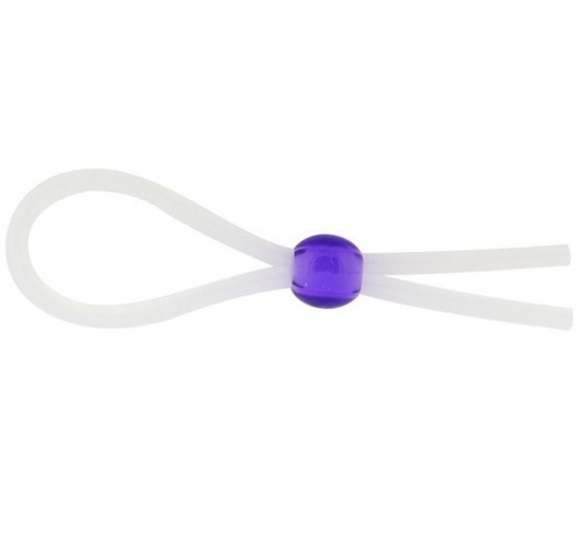 Прозрачное лассо с фиолетовой бусиной SILICONE COCK RING WITH BEAD LAVENDER - NMC - в Новом Уренгое купить с доставкой