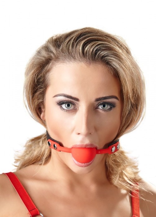 Силиконовый кляп-шар на чёрных ремешках Red Gag silicone - Orion - купить с доставкой в Новом Уренгое