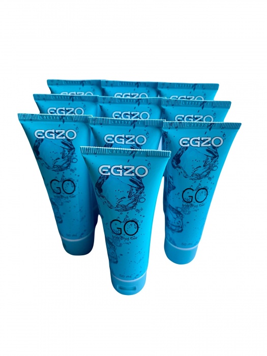 Набор из 10 пролонгирующих лубрикантов на водной основе Egzo Go (по 50 мл.) - EGZO - купить с доставкой в Новом Уренгое