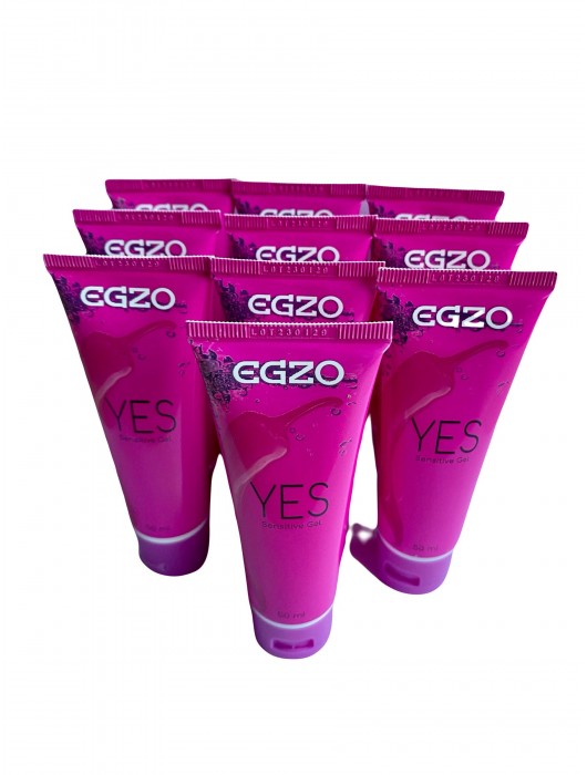 Набор из 10 согревающих лубрикантов на водной основе Egzo Yes (по 50 мл.) - EGZO - купить с доставкой в Новом Уренгое