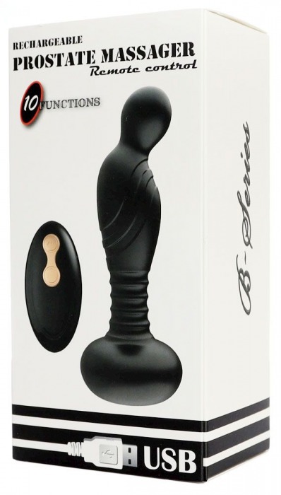 Черный массажер простаты с вибрацей и возвратно-поступательными движениями - Boys of Toys - в Новом Уренгое купить с доставкой