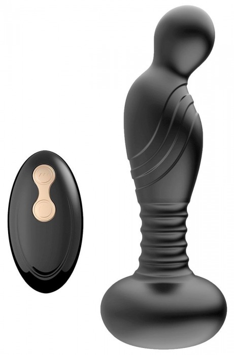 Черный массажер простаты с вибрацей и возвратно-поступательными движениями - Boys of Toys - в Новом Уренгое купить с доставкой