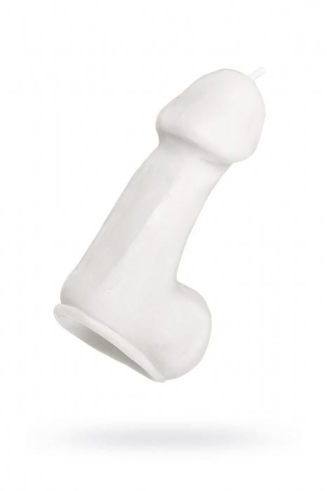 Белая свеча в форме пениса - 47 гр. - Pecado - купить с доставкой в Новом Уренгое