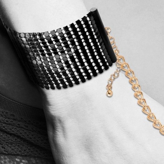 Чёрные дизайнерские наручники Desir Metallique Handcuffs Bijoux - Bijoux Indiscrets - купить с доставкой в Новом Уренгое