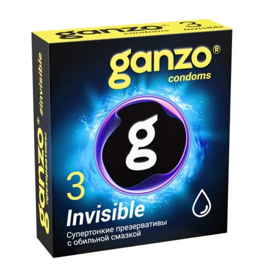 Супертонкие презервативы Ganzo Invisible - 3 шт. - Ganzo - купить с доставкой в Новом Уренгое